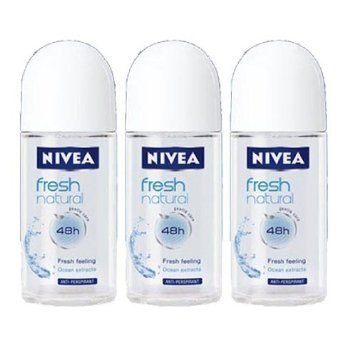 New Nivea Fresh Natural 48 Hours Deodorant Roll on 50 Ml. 3 Pack l