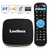 Leelbox Android TV Box, Q1 Android Box with BT Supporting 4K (60Hz) Full HD/H.265/2.4GHz WiFi
