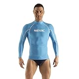 Light blue SEAC RAA Long EVO - Camiseta Rash Guard (para Snorkeling y natación con protección UV, para Hombre)