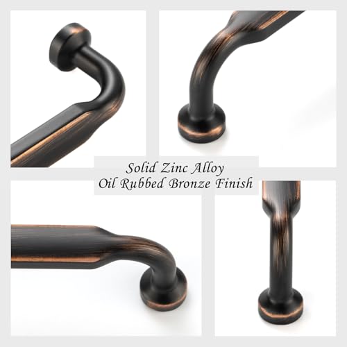 ASKANO 10 Pack 3-3/4 Inch Hole Centres Oil Rubbed Bronze Cabinet Pulls Brushed Bronze Handles for Kitchen Furniture ZP2302 Drawer Bedroom Dresser Bathroom Vanity Cupboard - Image 5