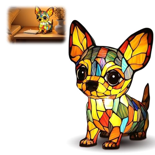 LOMUG Deko Nachtlicht, Hundeserie LED Lampe, Hundelampen aus Harz, Haustier Dekolampe Nachtlampe für Hundefans, Wohndeko Night Light Energieklasse A (Chihuahua) LOMUG Deko Nachtlicht, Hundeserie LED Lampe, Hundelampen aus Harz, Haustier Dekolampe Nachtlampe für Hundefans, Wohndeko Night Light Energieklasse A (Chihuahua)
