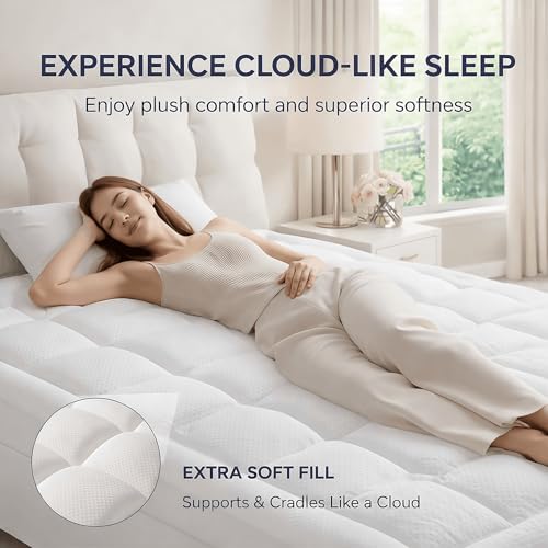 Image of ELEMUSE 3 Inch Full Size Dual Layer Memory Foam Mattress Topper, 2 Inch Cooling Gel Foam, 1 Inch Soft Pillowtop Pad, Pressure Relief Bed Topper for Teen Room, Apartment & Guest Bed, Extra Support