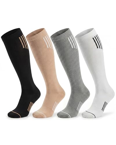 Giftfly - Giftfly Athletic Compression Socks (4-Pack), 15-20 mmHg, Multicolor, Size L/XL - Best Deal on Amazon
