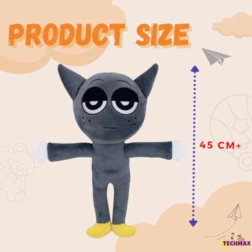 Image of Customized Text Standing Grey Sprunki Plush Toys