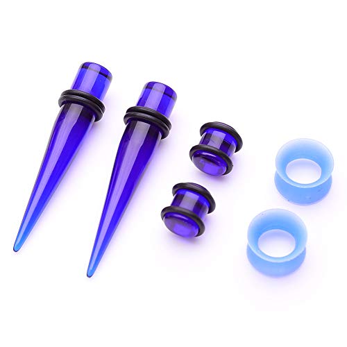 50 Pieces Ear Stretching Kit 14G-00G By Jieyuejewelry - Acrylic Tapers And Plugs + Silicone Tunnels - Ear Gauges Expander Set Body Piercing Jewelry #TOP2