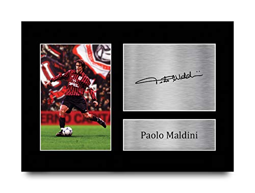 HWC Trading A4 Paolo Maldini A C Milan Cadeaux imprimés photo autographe signée pour les fans de football et les supporters - A4