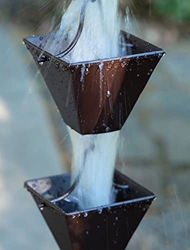 Chaînes de pluie carrées marron Kam Home M pour créer une ambiance zen au jardin