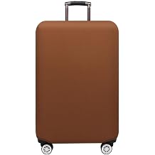Morbuy Luggage Cover for Suitcase, Modern Solid Color Business Suitcase Cover Protector Fit 18-32 Inch Luggage, Baggage Covers with Zipper for Travel M22-24inch suitcase,Brown