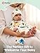 PATPAT Baby Sleeper Gown with Hat for Newborn, Knotted Baby Gown with Fold-Over Mittens for Infant Girl Boy Home Coming Gift, Animal Party, 3-6 Months