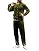 LecGee Men's Velour 2 Piece Set Fashion Velvet Tracksuit Button Down Shirt Elastic Pants Outfit Jogging Set(Green,L)