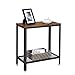 VASAGLE 2-Tier Narrow Side End Table for Couch, Rustic Sofa Printer Table with Mesh Shelf for Bedroom, Fish Tank Stand for Home, Office, Rustic Brown and Black