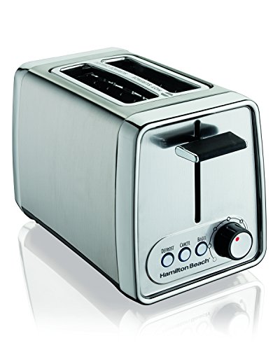 Image of Hamilton Beach Modern Chrome 2 Slice Extra Wide Slot Toaster with Bagel and Defrost Settings, Shade Selector, Toast Boost, Slide-Out Crumb Tray, Auto-Shutoff and Cancel Button (22791)