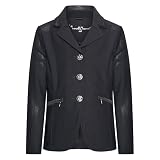 Imperial Riding Kinder Turnierjackett IRH Air Meshy, Turnierjacke mit Mesh-Gewebe, 4-Wege-Stretch, ungefüttert und Strassknöpfen, Schwarz, 140