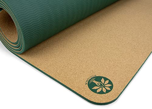Yoloha Cork Aura Yoga Mat - 72" X 26" - 6Mm Thick – Non Slip, Sustainable, Soft, Durable, Lightweight, Premium, Handmade, Moisture Resistant #TOP3