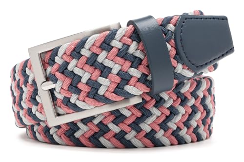 Image of Fabio Valenti Canvas Elastic Fabric Woven Stretch Braided Belts for Men Women Junior with Multicolored /Full Sizes