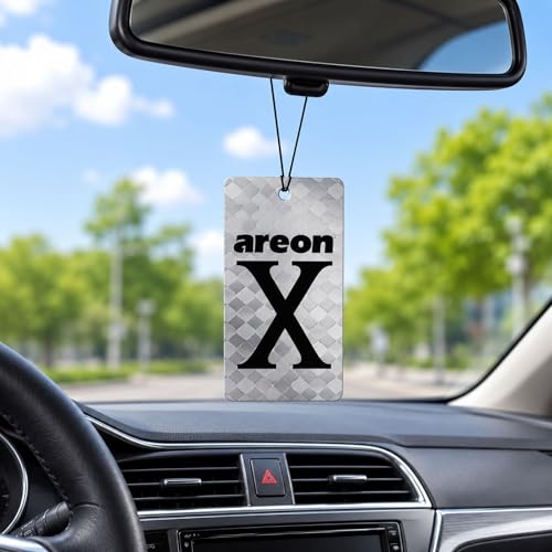 Image of AREON X Silver Hanging Car Air Freshener - Long Lasting Fragrance for Cars - Stylish Interior Scent Freshener - Odor Neutralizing Air Freshener - Premium Auto Accessory for Daily Use (Pack of 3)