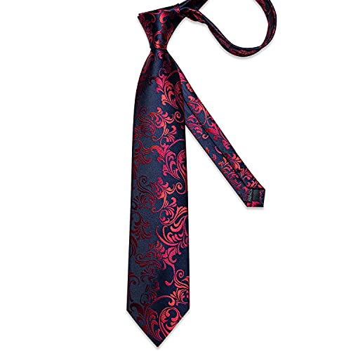 Image of DiBanGu Silk Ties for Men Necktie and Lapel Pin Brooch Set Formal Woven Paisley Plaid Striped Solid Tie Wedding Party