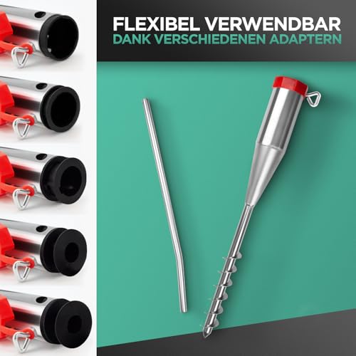 2er Set Schirmständer Sonnenschirm Strand 25-60mm Erdanker Bodenanker zum Eindrehen Sonnenschirmständer Metall Erddübel Schirm Bodenhülse Einschraubhülse Wäschespinne Halterung für Boden – Bild 6
