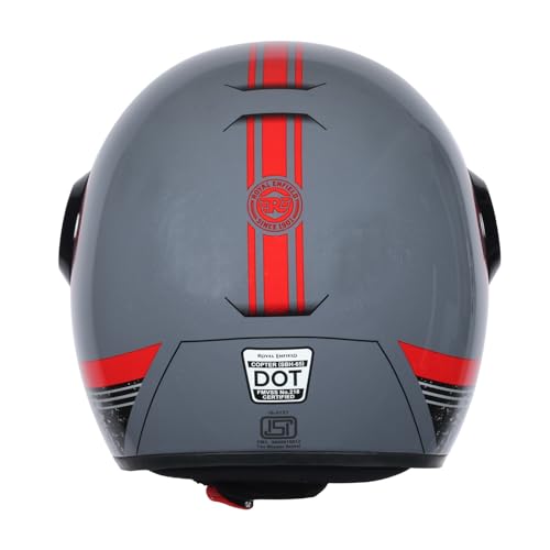 Image of ROYAL ENFIELD Copter Live to Ride Open FACE Helmet Grey & RED M