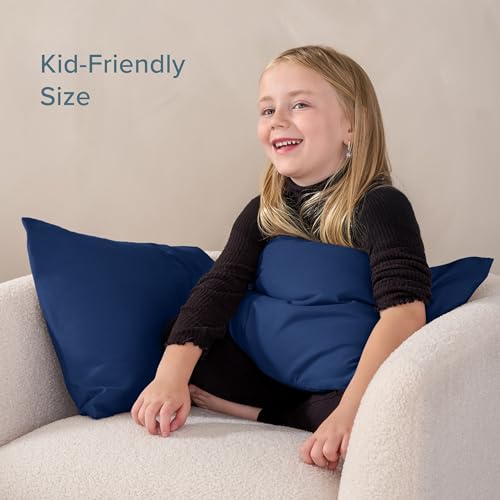 Image of Bare Home Microfiber Pillow Cases - Toddler Size Set of 2 Cooling Pillowcases Double Brushed Dark Blue Pack Easy Care (Toddler Pillowcase 2, Dark Blue)