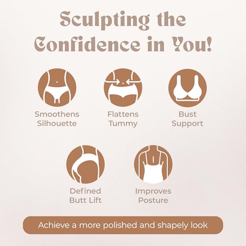 Essenciel Body modelador feminino sem costura para esculpir, controle de barriga, levanta bumbum, em