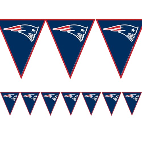 New England Patriots Navy Blue Plastic Pennant Banner - 12' (Pack Of 1) - Ideal For Game Day Celebrations