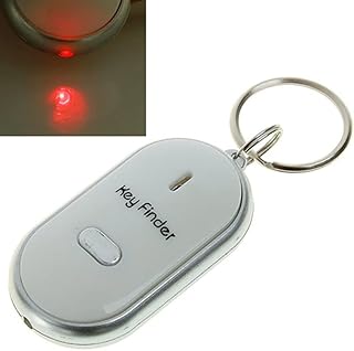 Localizador de chaves com apito, localizador de chaves e localizador de itens para chaves, bolsas e muito mais, controle remoto com bipe piscante perdido chaveiro localizador branco
