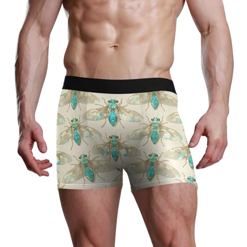FRODOTGV Blue Cicada Men's Boxer Briefs Shorts Workout Underwear for Men Cooling Boxer Para Hombre4