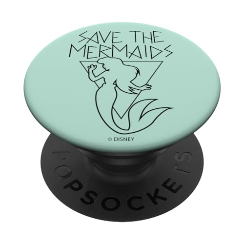 Disney Little Mermaid Save The Mermaids Line Art PopSockets Adhesive PopGrip