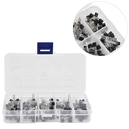 KooingTech 200 Stück Transistor Set, Dioden Sortiment Kit Mit Clear Box,BC327 BC337 BC517 BC547 BC548 BC549 BC550 BC556 BC557 BC558