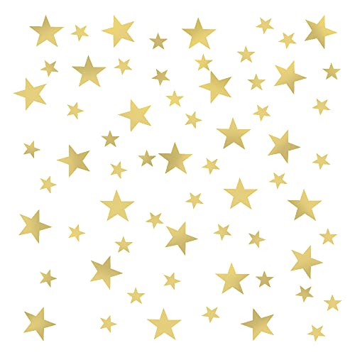 YPLonon - 130 Piezas Oro Pegatinas de Pared Estrella Vinilo Estrellas Infantiles Calcomanía de Navidad Decorativas de PVC para Dormitorio de Niña Niño Infantiles y Guardería 3 Tamaños Cover