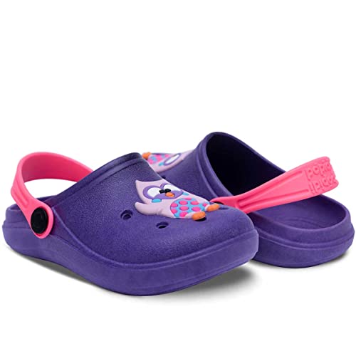 Kit com duas Sandalia Babuche Feminino Infantil Menina Calce Fácil (23/24, 12.35 Roxo e 12.31 Rosa P