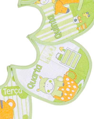 Babador Semaninha Felpudo Plastificado, Papi Textil, Verde