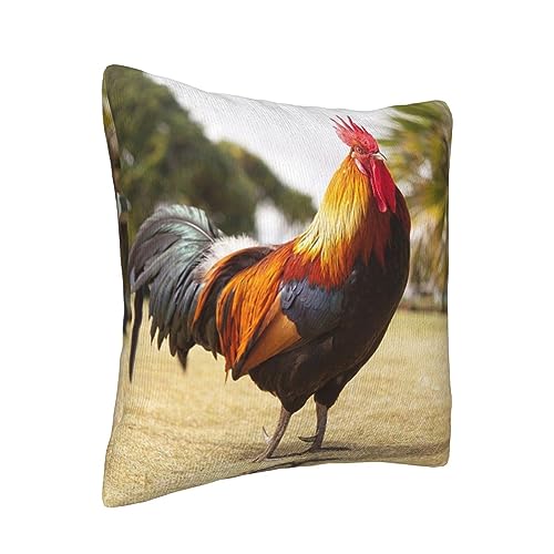 Housse de coussin en velours côtelé coq déco canapé - 3