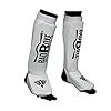 Twister-Muay-Thai-Boxing-KickboxingKarate-Taekwondo-MMA-Elastic-Cloth-Shin-Instep-Padded-Guards-Shin-in-Steps-Shin-Guards-Different-Sizes-Pair BadBoxe Muay Thai, Boxing, Kickboxing,Karate, Taekwondo, MMA Elastic Cloth Shin & Instep Padded Guards, Shin in Steps, Shin Guards, Different Sizes (Pair) (White/Black, S/M)