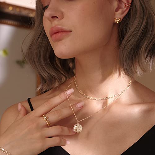 Image of MEVECCO Dainty Pendant Layered Necklaces for Women