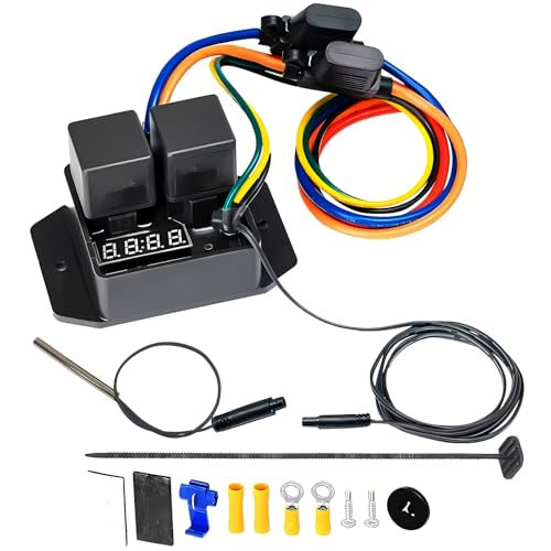 Kit de controlador de ventilador eléctrico de 12 V y 24 V, kit de interruptor de ventilador térmico digital, sonda desconectable, radiador digital, temperatura ajustable de 104ºF a 230ºF Reemplazar