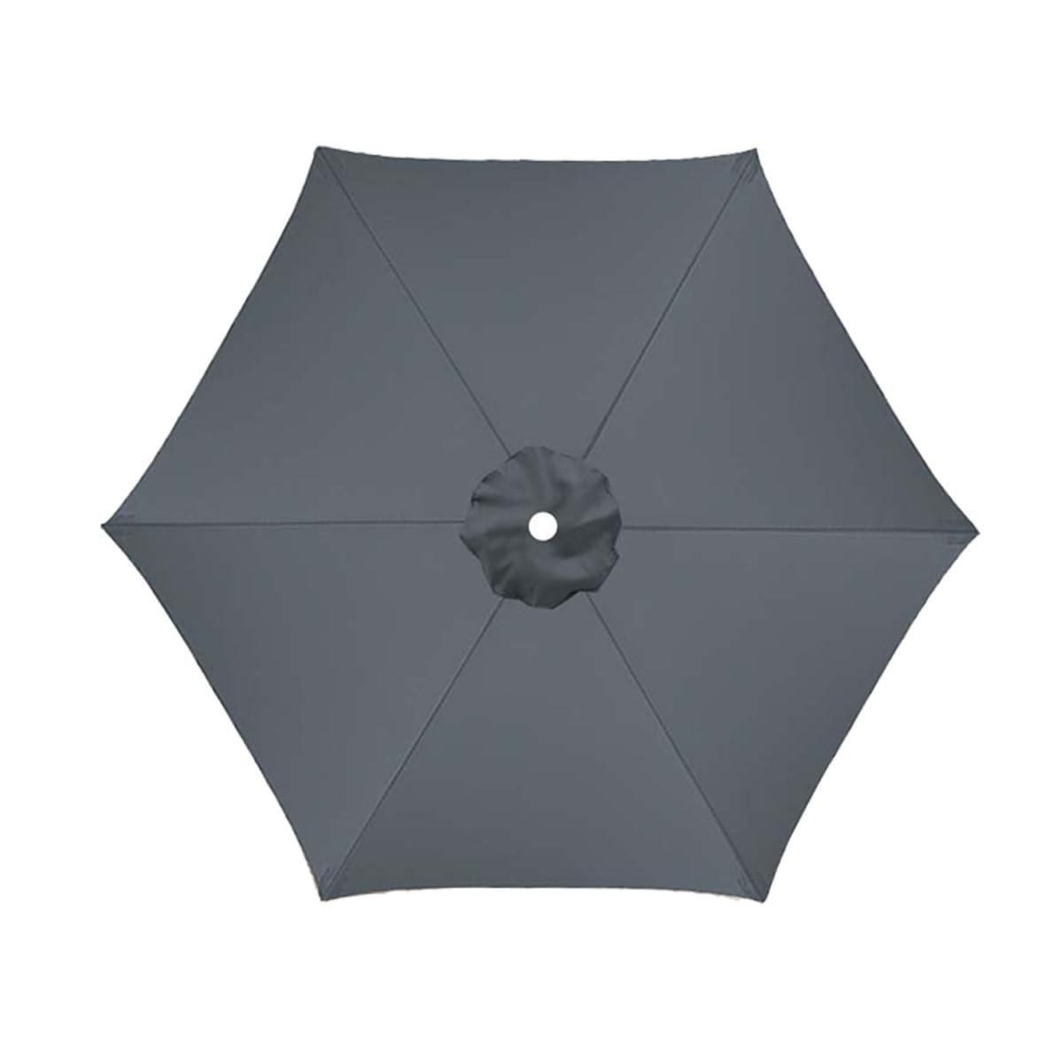 200/230/270/300cm Patio Umbrella Replacement Canopy 6 Ribs/8 Ribs Canopy Replacement Top UV Sun Protection Polyester Umbrella Canopy for Garden Market Table Parasol ( Color : Gray , Size : 300cm/10FT/