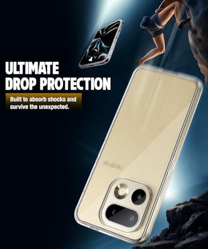 Image of WOW IMAGINE Transparent Back Cover Case for Realme 16 Pro 5G | Raised Bumps for Full Device & Camera Protection Shockproof TPU Silicone Back Case Mobile Cover - Transparent