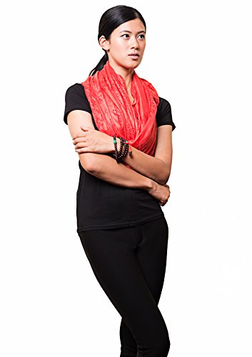 Handmade Yoga Om Nama Shiva Prayer Shawl/Scarf (red)