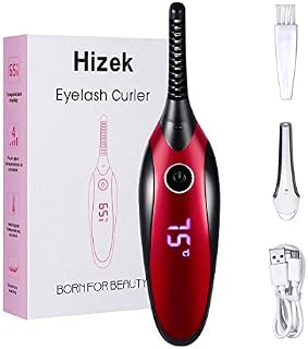 Heated Eyelash Curler,Hizek Electric Eyelash Curler【2020 Newest】Mini USB Rechargeable Eyelash Curler for Eyelashes