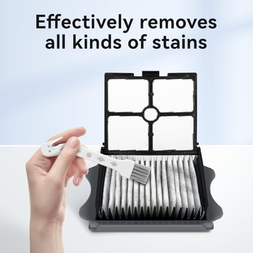E.LUO Vacuum Filter Replacement Compatible with Tineco iFloor 3, Floor ONE S3 & Floor ONE S5, Floor ONE S5 Pro Cordless Vacuum Cleaner, 6 Pack Replacement Filters,1 Clean Brush