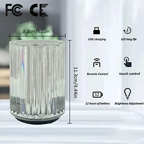 Crystal Table Lamp With Touch Control And Remote Control, 16 Colors Changing Usb Charging Night Light Rose Diamond Acrylic Crystal Romantic Nightstand Lamp For Bedroom Living Room #TOP2
