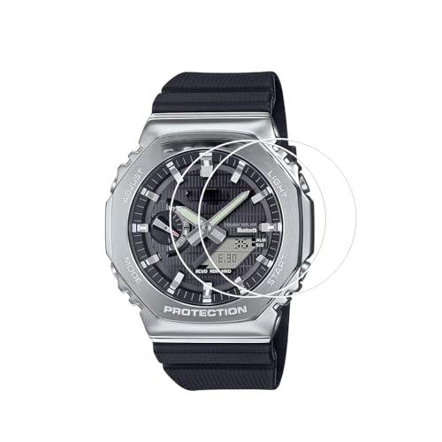 walieoka screen protector compatible with casio gbm-2100 series9h hardness tempered glass protective filmscratch resistant crystal clear  2 pack