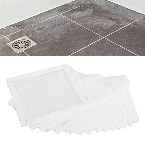 Adhesivos desechables para tapones de drenaje, malla adhesiva para evitar obstrucciones en desagües de bañera, ducha y fregadero, paquete de 50 piezas, fibra de vidrio miniatura 2