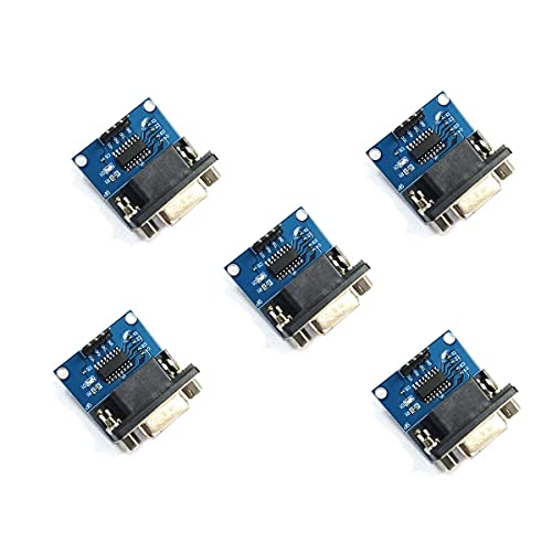 Kiro&Seeu 5pcs MAX3232 Root Module Connector Chip RS232 to TTL Female Serial Port to TTL DB9 Converter Board Compatible with Equipment Upgrades Like DVD Ar-duino Raspberry Pi(S232TOTTL-MD-5pcs)