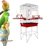 Viveiro Para Calopsita Grande Triplex Slim Playground Gaiola Para Pássaros (Vermelho)