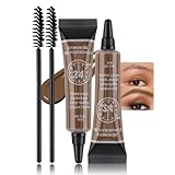 BINGBRUSH 2 Pcs Thickening Brow Mascara, Extreme Hold Tinted Eyebrow Gel, Waterproof Smudge-proof Professional Brow Color Kit, Eyebrow Makeup Set(115# Chocolate)