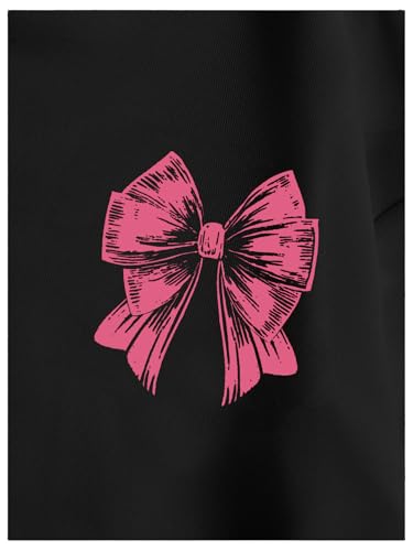 Verdusa Mommy and Me Matching Outfits Bow Letter Graphic Hoodie Lightweight Sweatshirts Cute Preppy Coquette Tops4