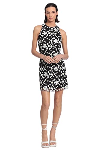 Donna Morgan Women's Sleeveless Tank Sequin Dress, Black/White, 14